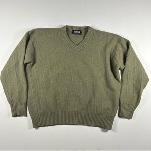 John Ashford Women's Sweater XL Merino Wool & Angora Rabbit Fur Green Made Italy